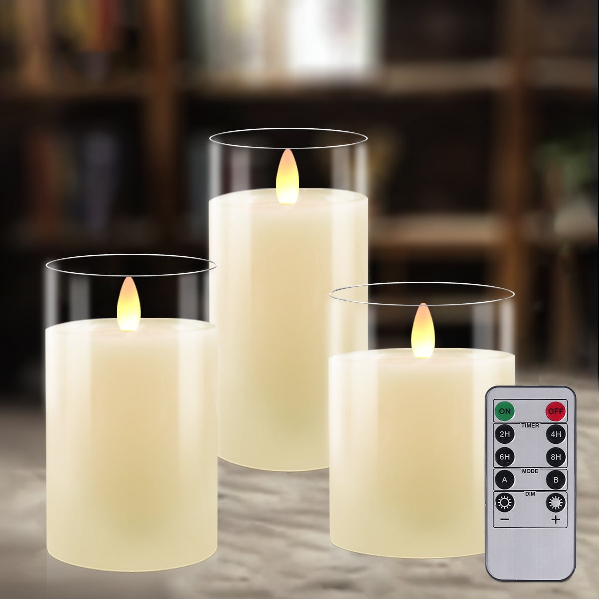 Large Luxurylite Electric Candle with Remote On and Off 