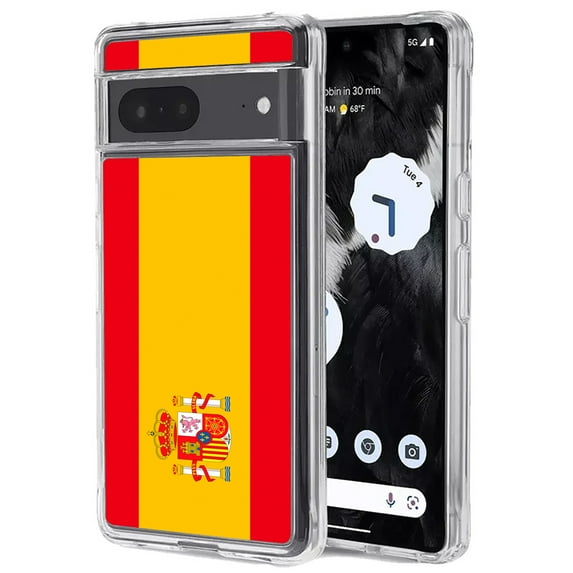 TalkingCase Slim Phone Case Compatible for Google Pixel 7, 6.3", Flag Spain Print, Light Weight, Flexible, Soft, USA