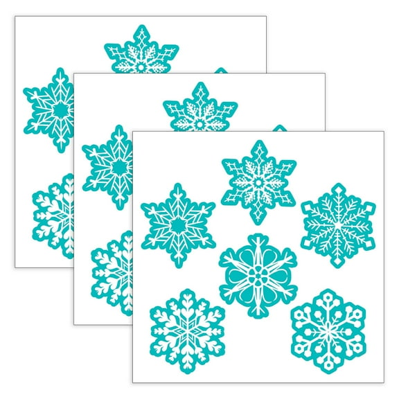 Creative Teaching Press Snowflakes 6" Designer Cut-Outs, 36 Per Pack, 3 Packs