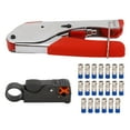 thumbnail image 1 of Kit de Câble Coaxial pour Débroussailleuse Outil de Compression avec 20 Connecteurs F, 1 of 14