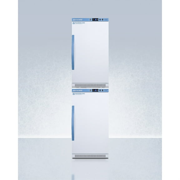 Performance Series Pharma-Vac stacked vaccine refrigerator/freezer combination