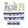 thumbnail image 1 of Letrero para puerta, producción artesanal, patrón de muñeco de nieve, obra de arte exquisita, letrero para puerta delantera fácil de colgar, 1 of 5