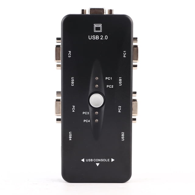 4-Port USB 2.0 KVM VGA/SVGA Monitor Hub Computadora Switch Box Adaptador Dispositivos para PC Teclado Mou