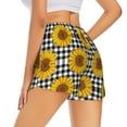 thumbnail image 3 of Goofa Sunflowers Printed Women 2 in 1 Running Shorts,Quick Dry Athletic Workout Shorts,High Waisted Athletic Shorts with Liner Pockets-X-Large, 3 of 9