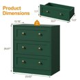 thumbnail image 2 of 3 Drawer Nightstand, Large Bedside Table with Golden Round Knobs, Modern Wood End Table, Accent Side Table Chest of Drawers for Bedroom, Living Room, Hallway, Closet, Green 1, 2 of 9
