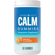 Natural Vitality Calm, Magnesium Citrate Gummies for Anti Stress, Orange , 60 Count