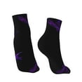thumbnail image 2 of Breathable Athletic Socks Black Purple Abstract Cushioned Quarter Socks for Men Women, 2 of 7