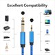 thumbnail image 2 of Cable Auxiliar Adaptador 3.5mm A 6.35mm para Amplificador Mezclador Chapado en 3.5 Jack A 6.5 Jack Aux Cabo Macho A Macho 200cm, 2 of 5
