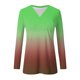 thumbnail image 5 of Camisetas de Manga Larga de las Mujeres Impresión de la Moda Casual V-Cuello Suelto Ajuste, Poliéster para Todas las Estaciones Diario Y Fiesta, 5 of 9