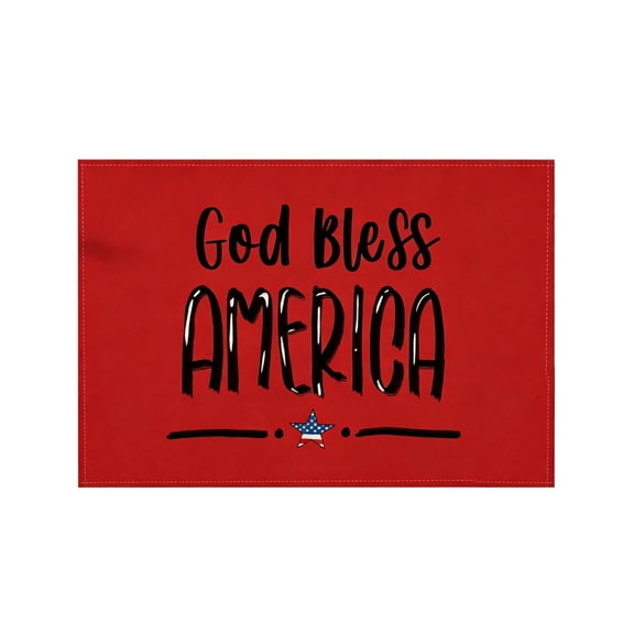 huayou Patriotic 4th of July Placemat, Heat Resistant Dining Table Mat, Red White Blue God Bless America Print Dining Mat for Kitchen Table Decor