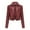 Wine, variant on ChaoHeng Ladies Jackets Lightweight Petite Tops Button Fashion Casual,Womens Solid Color Short Thin Leather Jacket Long Sleeved Casual Jacket(Black,S)