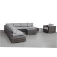 thumbnail image 2 of JERFIT 7-Piece All-Weather Patio Conversation Set with Cushions, Brown Wicker Outdoor Sofa Seating Group for 7, No Assembly Required, 2 of 7