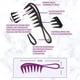thumbnail image 4 of RV Peine de pelo de dientes anchos de 2 piezas para desenredar el cabello rizado, liso, encrespado, afro, con barba, antiestático, resistente al calor, adecuado para peinados profesionales, cepillo para hombres, mujeres o niños Rojo Verde, 4 of 5