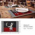 thumbnail image 3 of Placemats Set of 4, Red Black Chef Woven Placemat, Linen Place Mats for Kitchen/Dining Tables, Cartoon Cute Watercolor Cooking Checkered Washable Table Mats for Party, 3 of 8