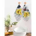 thumbnail image 2 of Sunflowers Rooster Kitchen Dish Towels for Drying Dishes Set of 3, Wooden Watercolor Leaves Retro Art Waffle Weave Microfiber Hand Tea Bathroom Towels Quick Dry & Absorbent Towel 12x12, 2 of 7
