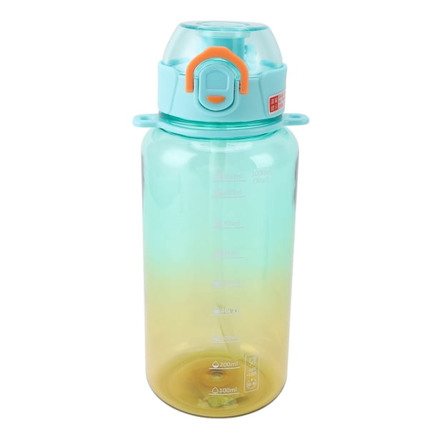 Botella De Agua Deportiva A Prueba De Fugas De Gran Capacidad De 1000 Ml Con Asa, Correa Para El Hombro Y Pajita Desmontable Para Estudiantes, Material De PC