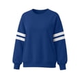 thumbnail image 5 of Hurxie Women's Lightweight Striped Sweatshirts Loose Basic Pullover Color Block Crew Neck Long Sleeve Sweatshirts for Casual Daily Wear, 5 of 7