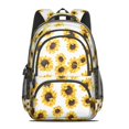 thumbnail image 2 of White Sunflower Backpack for School,Cute School Bag,Schoolbag with Adjustable Shoulder Straps & Padded Back,16.9 Inch, 2 of 5