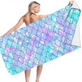 thumbnail image 4 of YAOMOBB Beach Towel Soft Mermaid Pattern Beach Towel Absorbent Microfiber Towel for Daily Use, 4 of 5