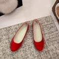 thumbnail image 5 of Women's Patent Leather Pointed Toe Flats, Plus Size Comfortable Slip On Dress Shoes, Spring Fall Casual Low Heel Work Shoes, Lightweight Walking Flats for Daily Wear, 5 of 8