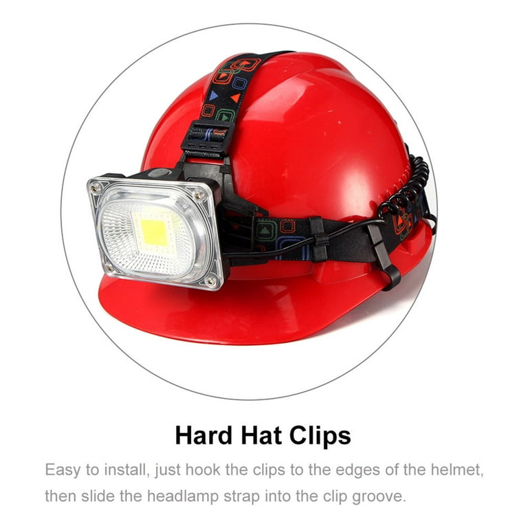 50pcs Hard Hat Light Clips Hardhat Hooks Plastic Headlamps Clips Hard Hat Attachments, Men's, Size: 4.6X1.5cm, Black