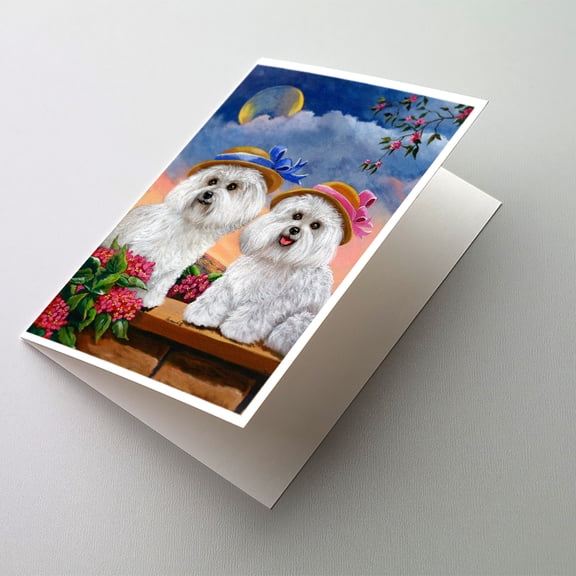 Bichon Frise Soulmates Greeting Cards and Envelopes Pack of 8