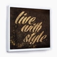 thumbnail image 1 of Gold Glam Live with Style Quotes - Fashion Framed Canvas, 1 of 3