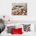 thumbnail image 5 of PIKWEEK Beach Seashell Bathroom Wall Art Coastal Floral Pictures Wall Decor Flower Starfish Canvas Painting Modern Home Decorations Artwork for Bedroom Living Room Office  16*12inch/20*16inch, 5 of 6