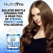 NutraPro فيتامينات نمو الشعر السميك – مكملات مكافحة تساقط الشعر مع مانع DHT يحفز نمو الشعر بشكل أسرع للشعر الضعيف والرقائق