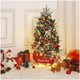 thumbnail image 3 of 3-foot tabletop decorative outdoor potted christmas tree con 78 LED lights, red berries, christmas snow cart base, y battery power, 3 of 6
