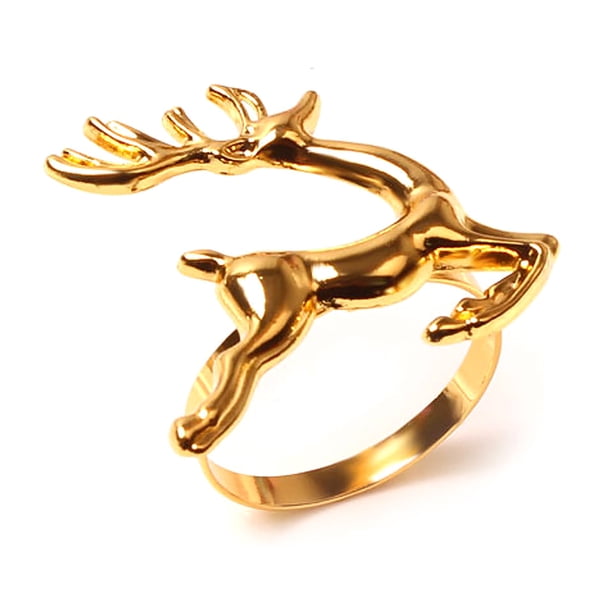 Yuarrent Anillo de servilleta de acero inoxidable de Navidad Titulares de pañuelos de papel portátiles de Navidad Banquete Decoración de Type1 NO1