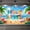 2A-180X110cm, variant on Colorful Hello Summer Banner Tropical Summer Backdrop Ocean Themed Vibrant Beach Display for Beach Party Pool Party Outdoor Gathering