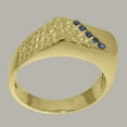 thumbnail image 4 of LBG British Made 14k Yellow Gold Natural Sapphire Mens Promise Ring - 33 size options - Size 8.75, 4 of 6