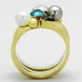 thumbnail image 3 of Womens Gold Ring 316L Stainless Steel Anillo Color Oro Para Mujer Ninas Acero Inoxidable with Synthetic Pearl in Multi Color Atarah, 3 of 4
