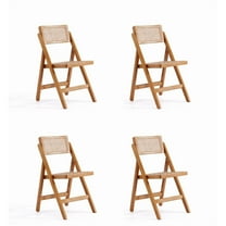 Manhattan Comfort Pullman 17.72" Wood Folding Dining Chair in Natural (Set of 4)