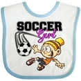 thumbnail image 3 of Inktastic Soccer Girl Girls Baby Bib, 3 of 4