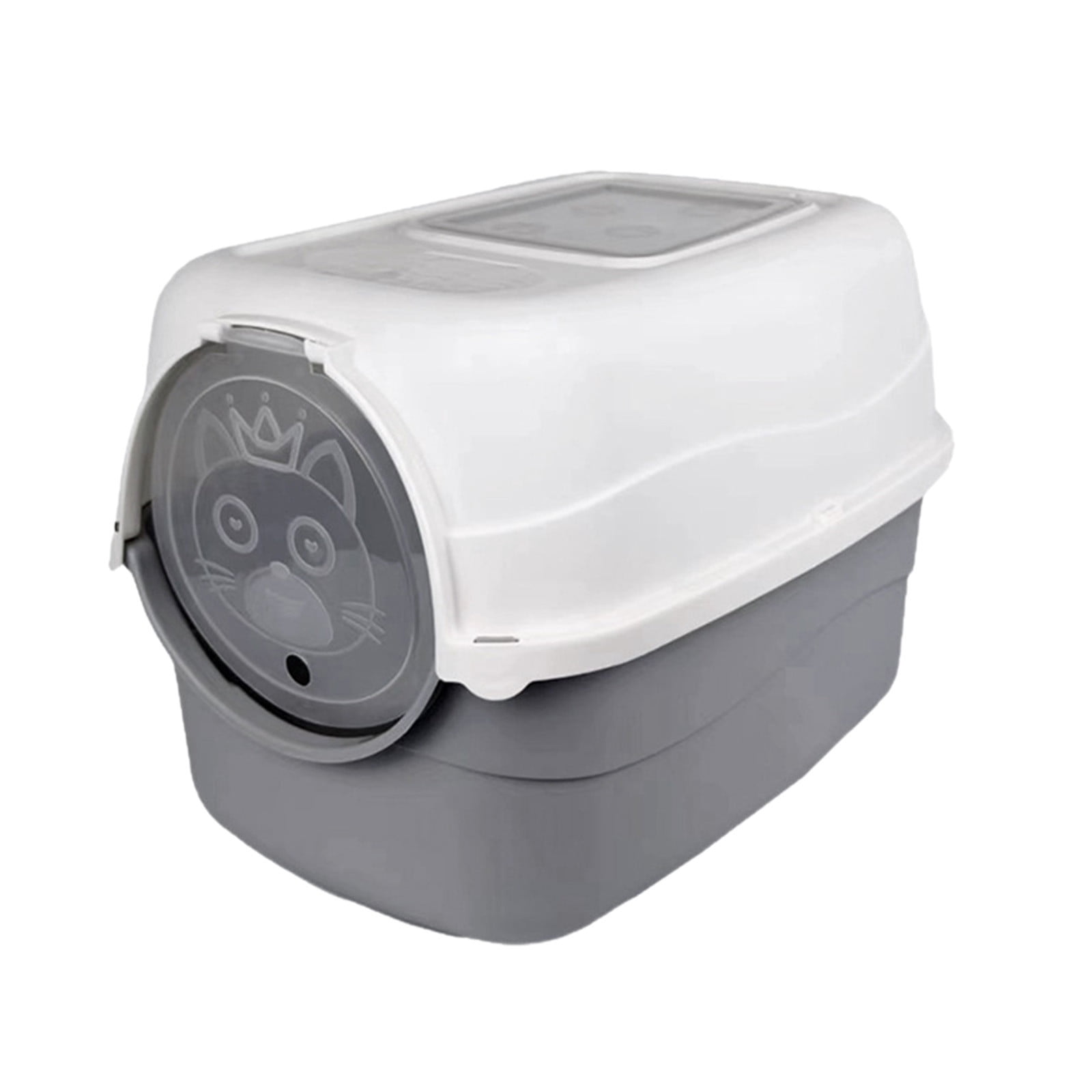 WLAGOOD Front Entry Extra Large Cat Litter Box Fully Enclosed Pan Removable Lid Observation Window Burr-Free Edge Odor Control Anti-Splash Non-Slip Indoor Cat Toilet with Scoop - 18.5×13.4×12.6in