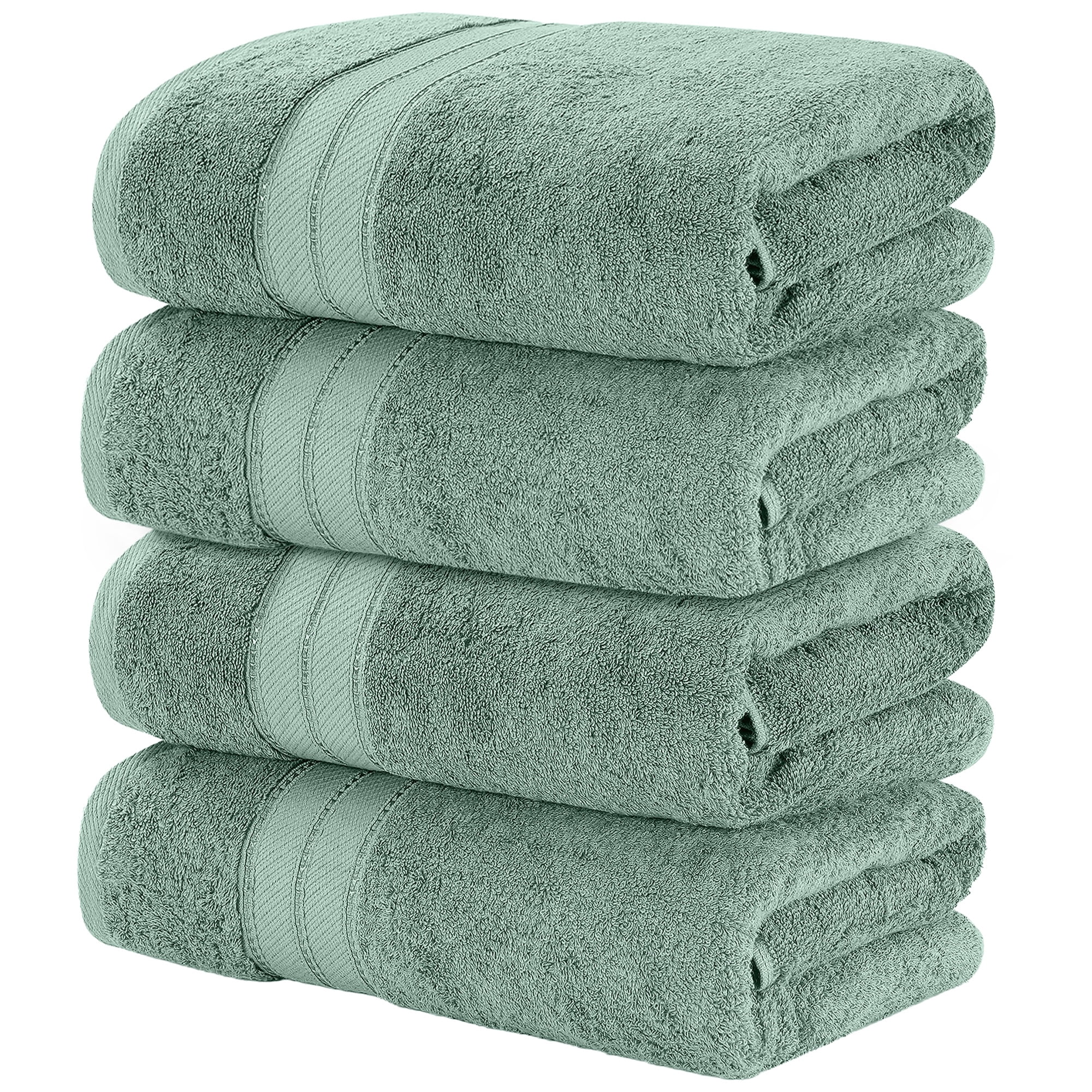 Modern Threads Spunloft Cotton Bath Towels, Eucalyptus (4 Count)