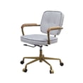 thumbnail image 2 of Benjara Office Chair with Faux Leather Upholstery, Vintage White and Brown, 2 of 5