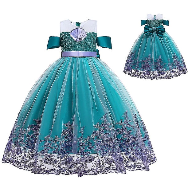 Vestido de princesa de tul YONGSHENG para niñas pequeñas sirena color Verde