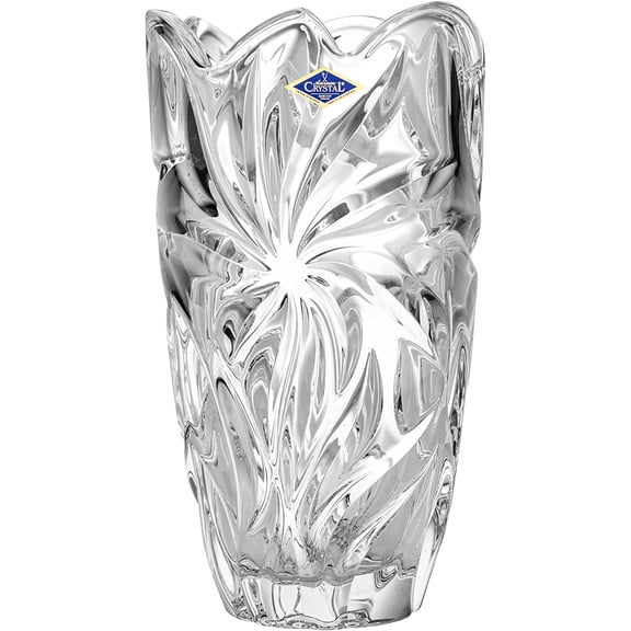 Bohemia Crystal AU52611 11" Flowers Vase 'Flora'. Lead-Free Crystal, Clear