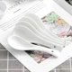 thumbnail image 3 of Juego de 6 cucharas para sopa - Cucharas de postre de cerámica blanca - Perfectas para miso, ramen, albóndigas, macarrones - Aptas para lavavajillas y horno, 3 of 5