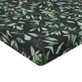 thumbnail image 4 of Ambesonne Leaf Print Fitted Sheet, Romantic Eucalyptus Art, Full Size, Dark Grey Laurel Green, 4 of 5