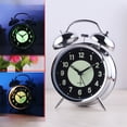 thumbnail image 1 of Reloj despertador silencioso de 4 pulgadas con campana de metal, reloj de barrido de segundos Aishida, reloj luminoso dedicado para estudiantes, 1 of 4