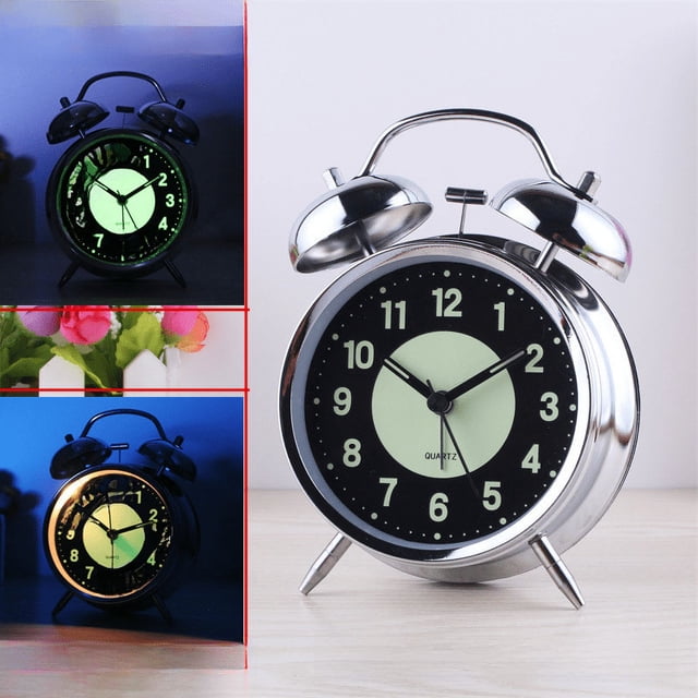 Reloj despertador silencioso de 4 pulgadas con campana de metal, reloj de barrido de segundos Aishida, reloj luminoso dedicado para estudiantes