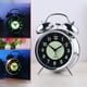 thumbnail image 1 of Reloj despertador silencioso de 4 pulgadas con campana de metal, reloj de barrido de segundos Aishida, reloj luminoso dedicado para estudiantes, 1 of 4