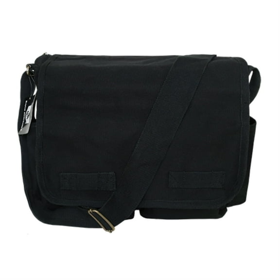 Classic Military Messenger Bags, Black (pack of 2)