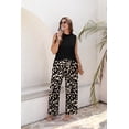 thumbnail image 5 of WIHOLL Two Piece Sets For Women Vacation Spring Summer Outfits Sleeveless Mock Neck Fashion Clothing Wide Leg Pants, 5 of 11