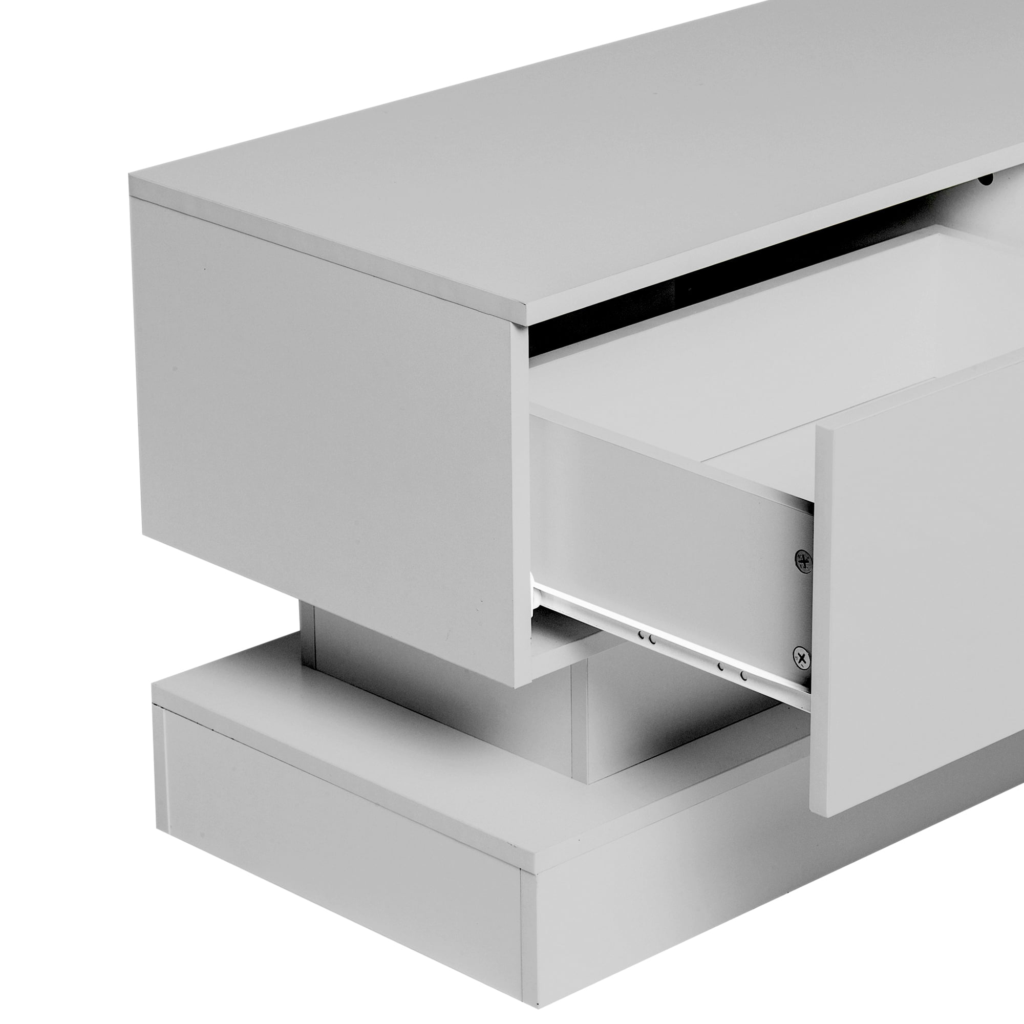 Modern TV Stand with LED Lights for TVs up to 65 inch,White