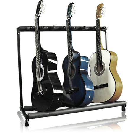 Best Choice Products 7-Guitar Folding Portable Storage Organization Stand Rack with Padded Foam Rails